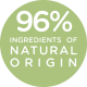 96% ingredients of natural origin